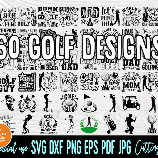 Lot de golf SVG, golf SVG, citations de golfeur SVG