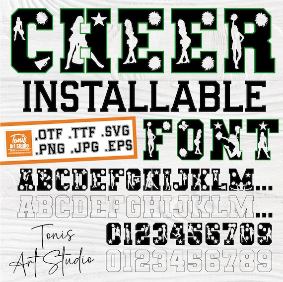 Cheer Varsity Font: SVG, OTF, TTF (Cheerleading Graphics)