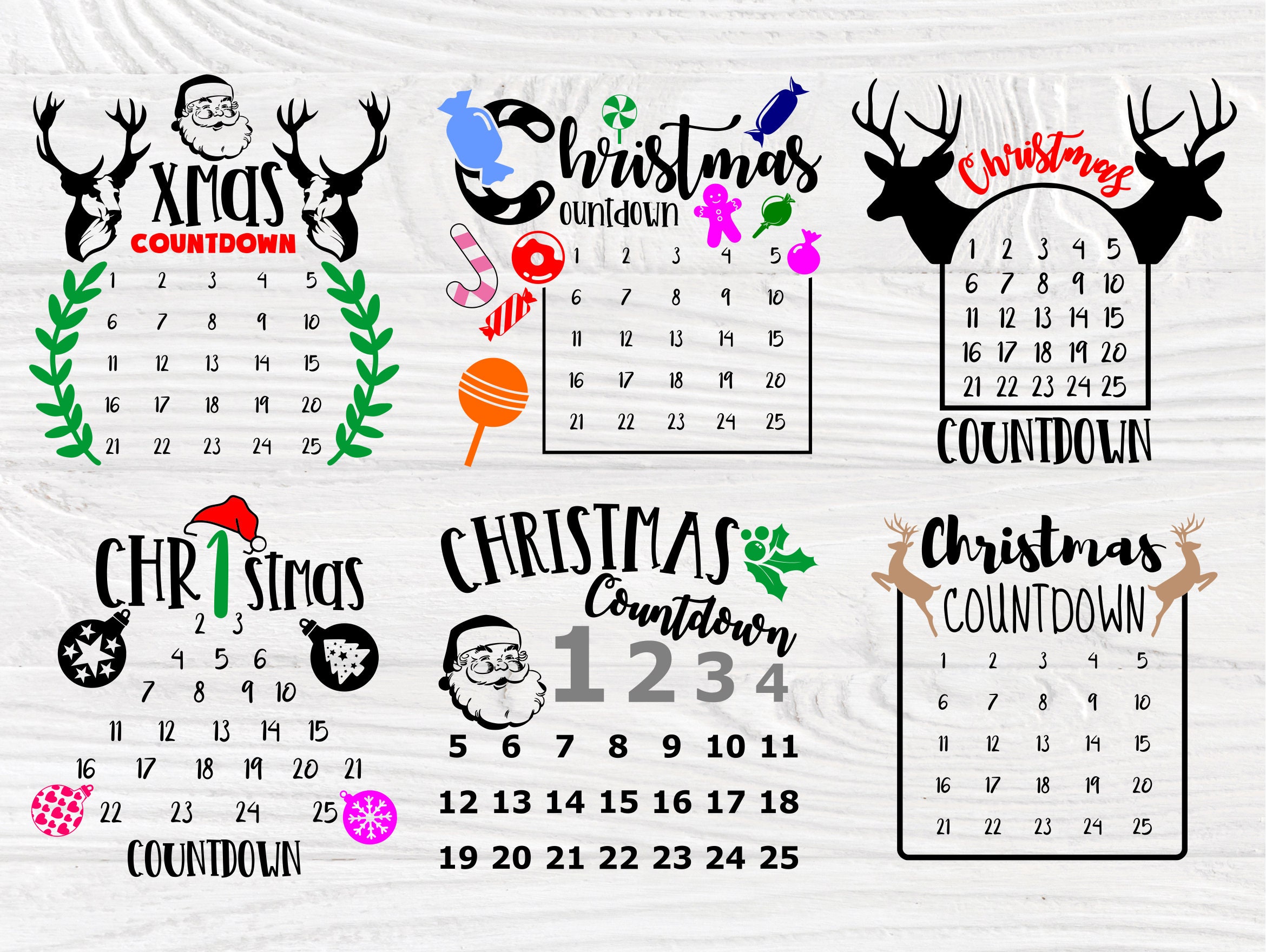 Download Christmas Countdown Svg Christmas Svg Christmas Advent Calendar Svg Days Till Christmas Svg Cut Files For Cricut And Silhouette