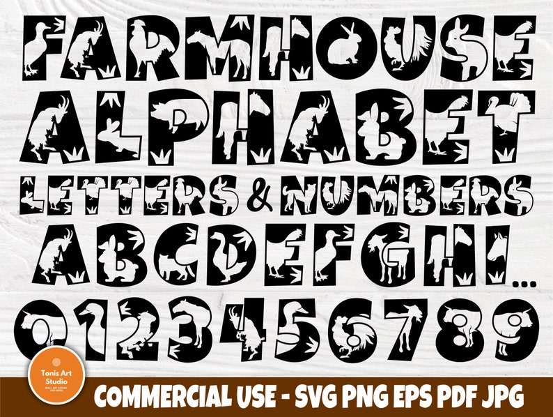 Download Animal Alphabet Svg Farmhouse Font Svg Files for Cricut | Etsy