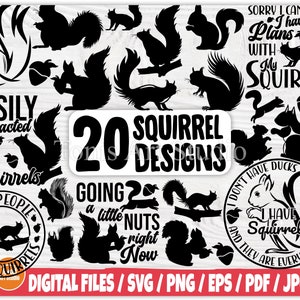 Écureuil Svg | Silhouette d'écureuil | Clipart écureuil | vectorielle | Cricut | Couper des fichiers