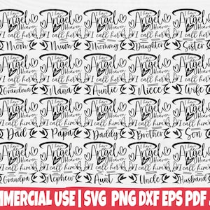 Memorial Day SVG - Tengo un ángel en el cielo SVG - Angel Wings Svg - Heaven Svg, Png, Dxf - In Loving Memory svg - Cricut Files - Silhouette