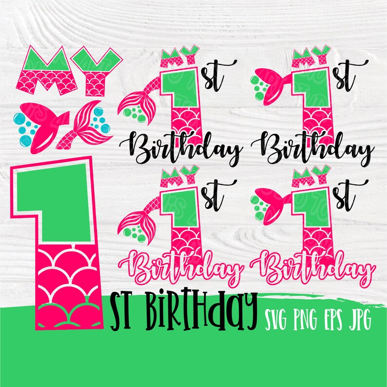 Download My first birthday SVG Mermaid birthday svg 1st birthday | Etsy