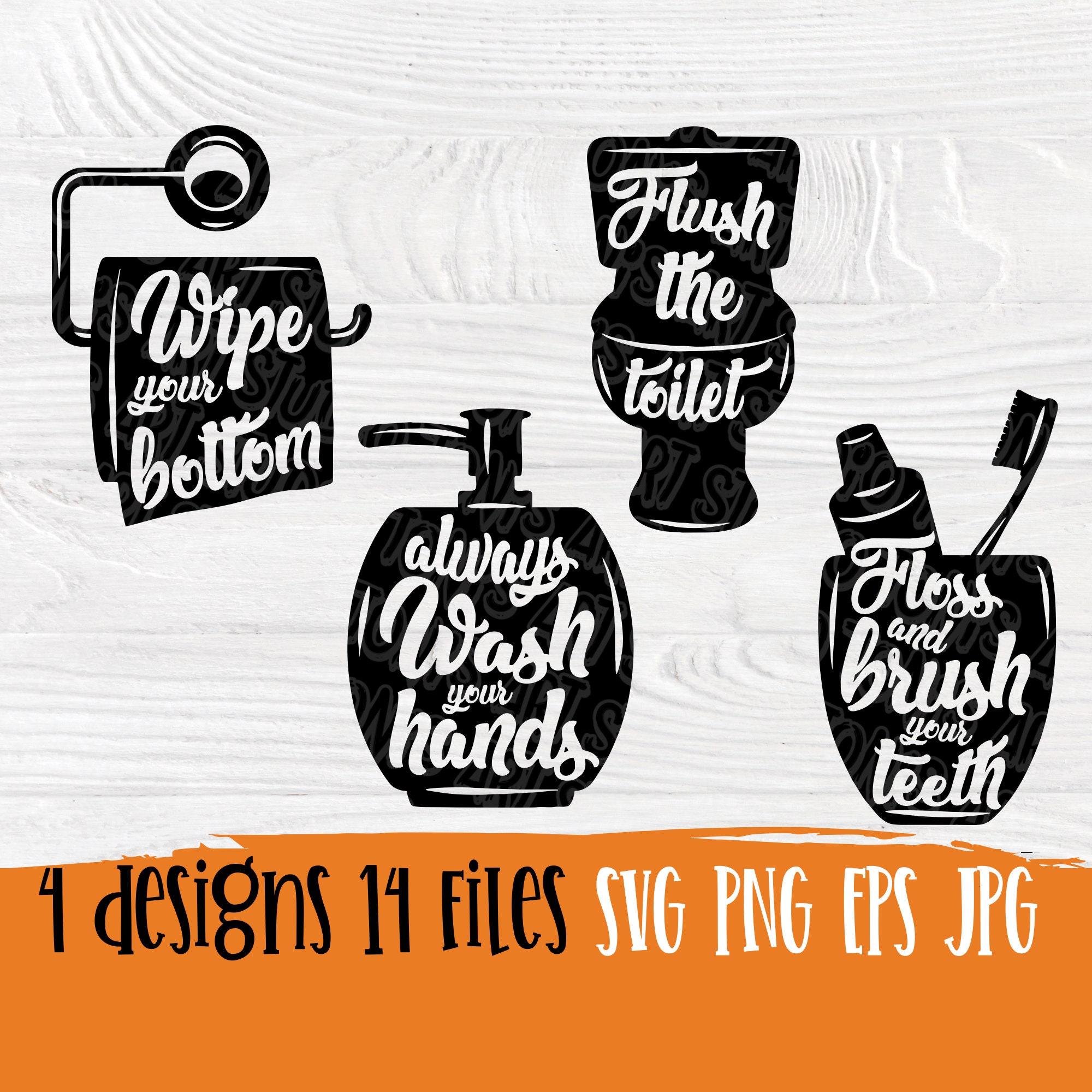 Download Bathroom Quotes SVG | Set of 4 toilet svg | Bathroom ...