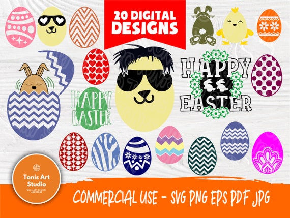 Easter Egg SVG Bundle, Easter Clipart