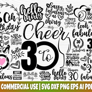 30th Birthday SVG Bundle: T-Shirt Designs (Digital Download)