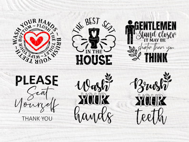 Download Bathroom SVG Bundle Toilet Quotes Svg Cut Files | Etsy