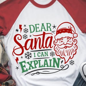 Grappige kerst-SVG | Beste kerstman, ik kan het uitleggen Svg Png Dxf | Wintervakantieshirt | Kerstman Clipart voor Cricut & Silhouette
