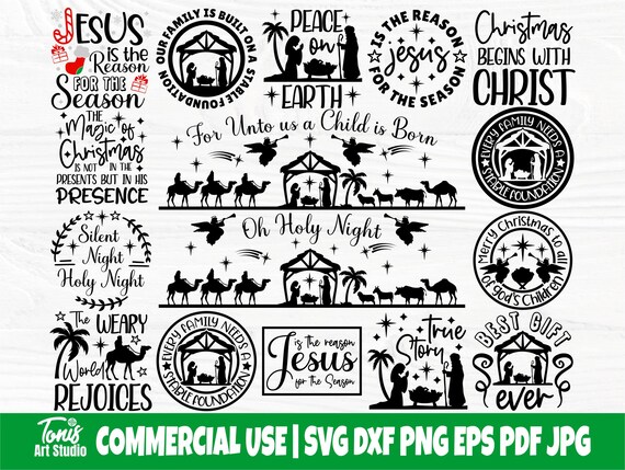 Nativity Scene SVG Bundle, Christmas Svg Cut Files