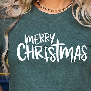 Merry Christmas Cross SVG: Religious Shirt Cut File (Digital Download)