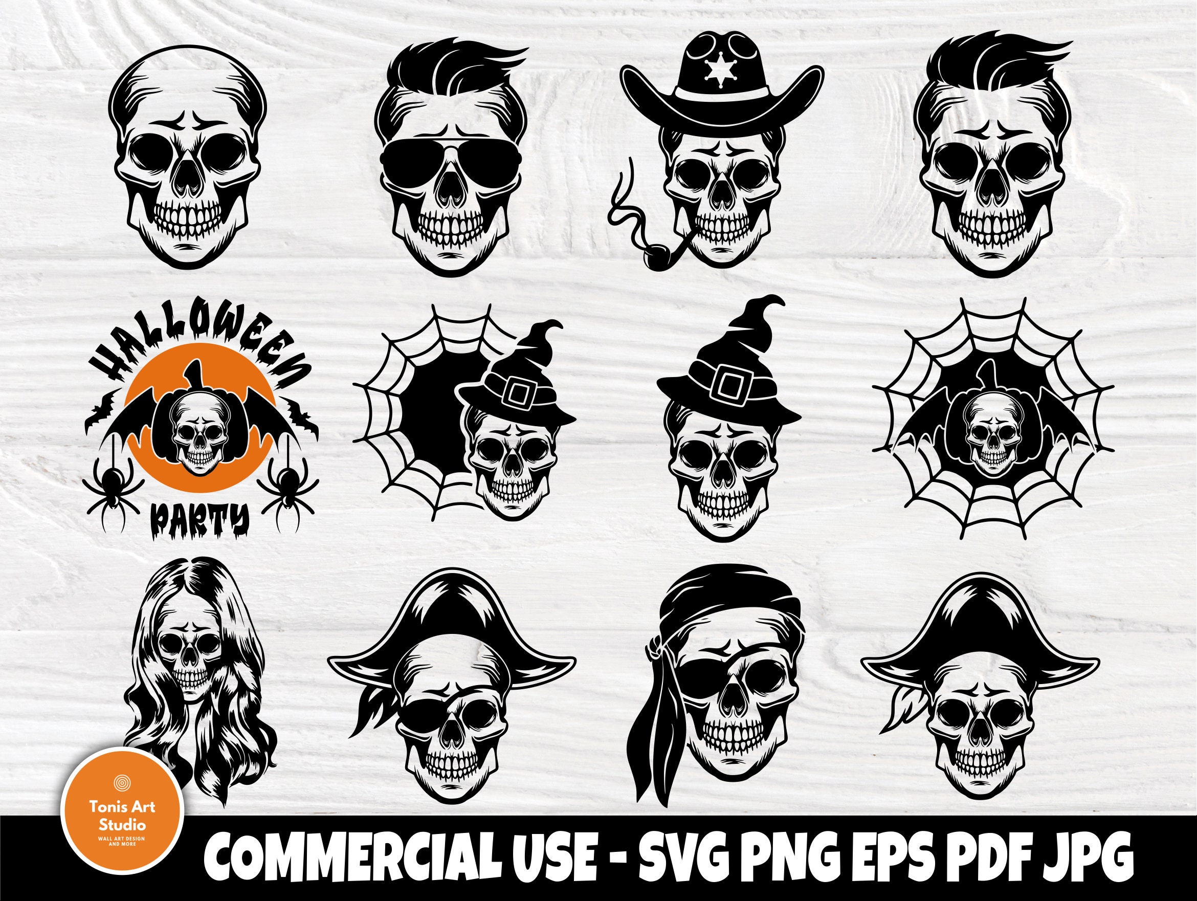 Download Skull Svg Bundle Pirate Skull Halloween Skulls