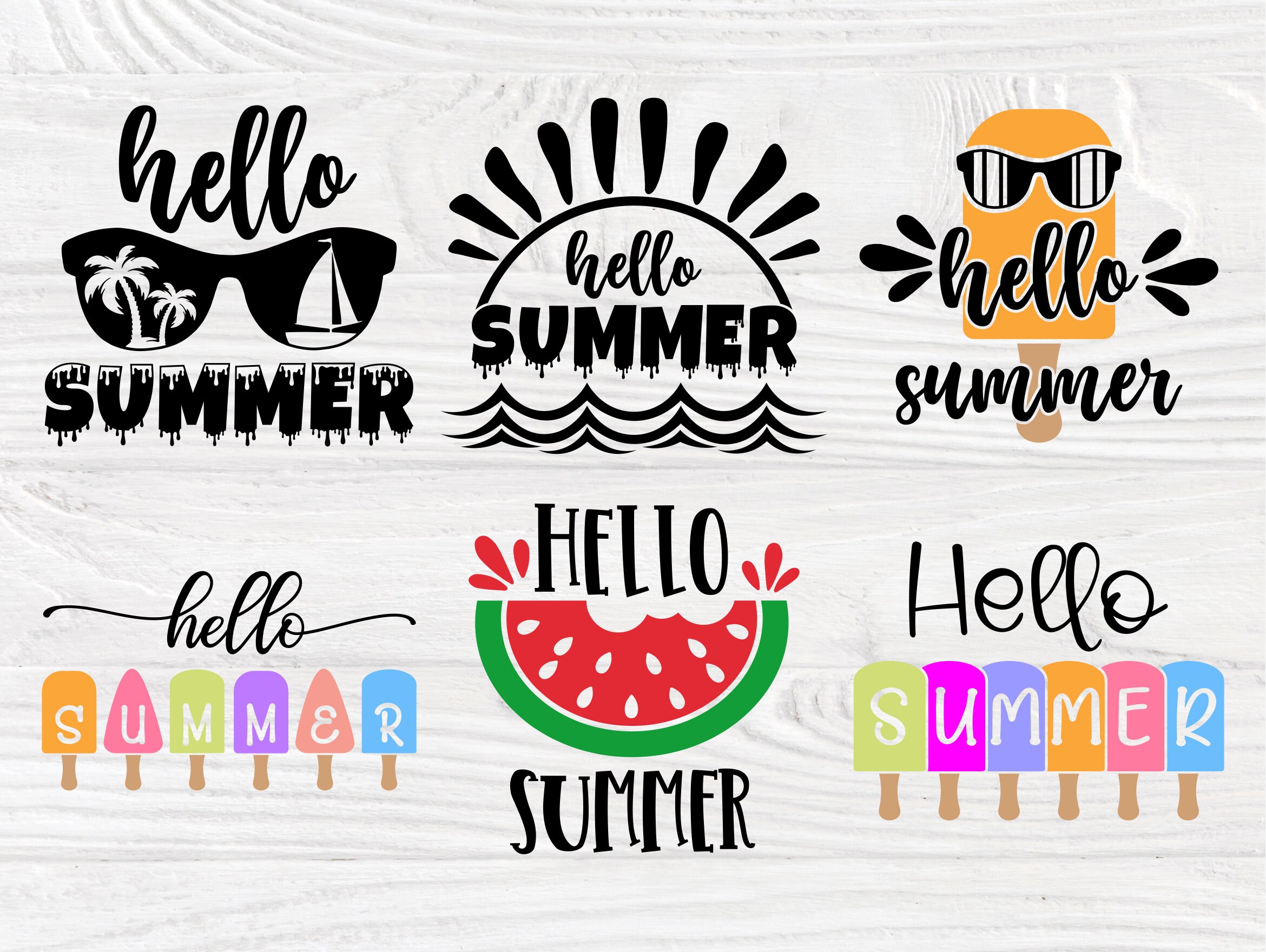 Download Hello Summer SVG Bundle, Beach Svg, Popsicle Svg