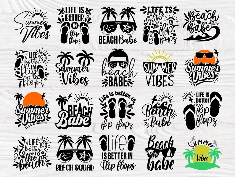 Summer SVG Bundle Beach Babe Svg Flip Flops Svg | Etsy UK