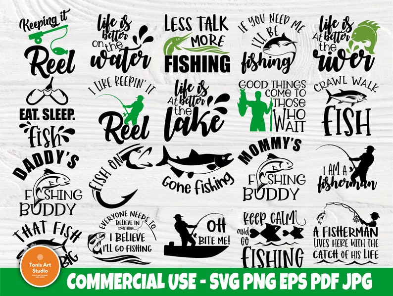 Download Fishing SVG Bundle Fisherman Shirt Bass Cut file | Etsy