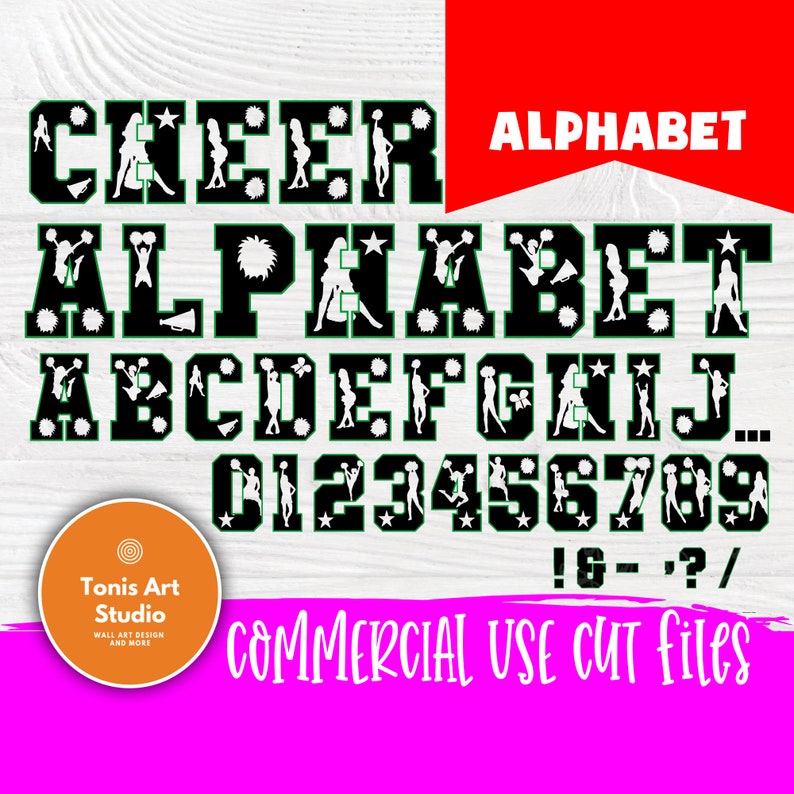 Cheer font SVG Cheer alphabet cut file Cheerleader svg Etsy