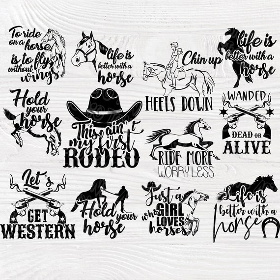 Horse SVG Bundle Western Quotes Cowgirl Farmhouse Signs