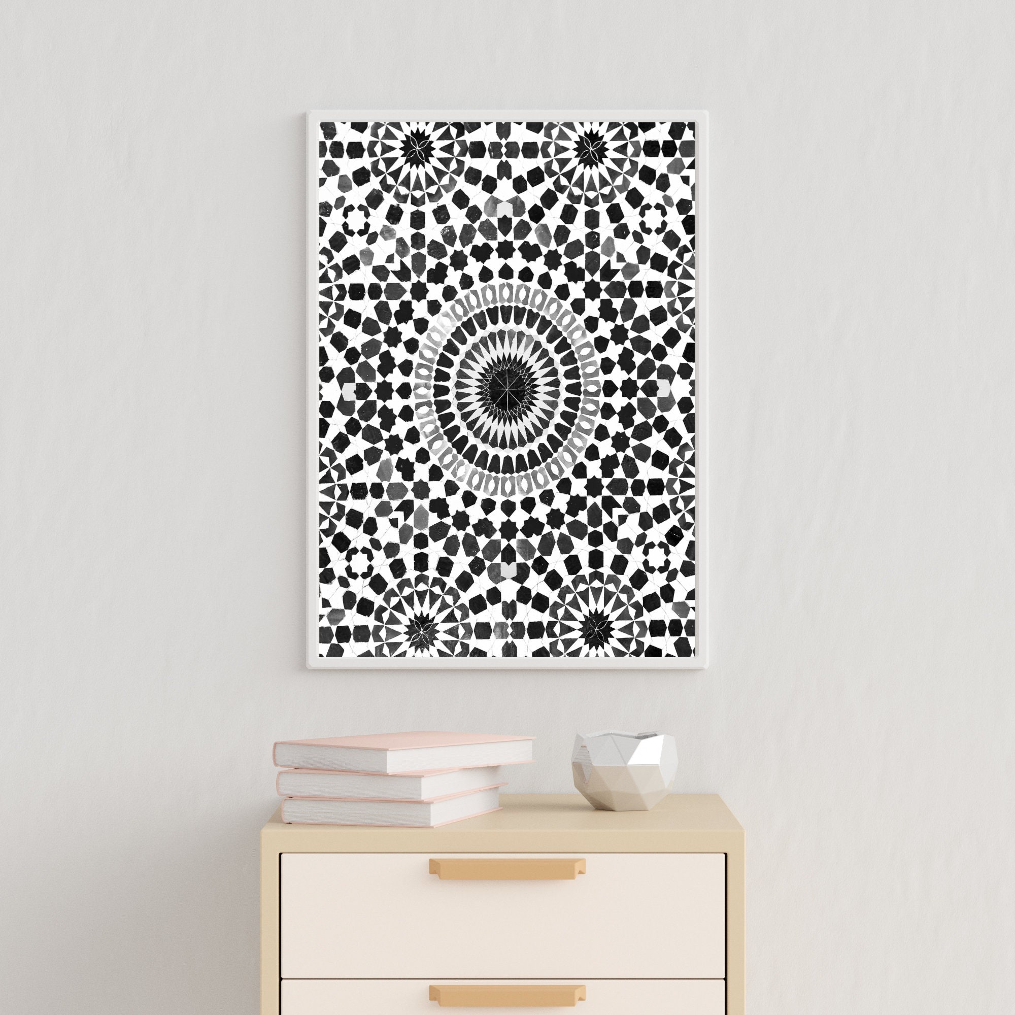 Moroccan Pattern Print Black and White Printable Moroccan | Etsy