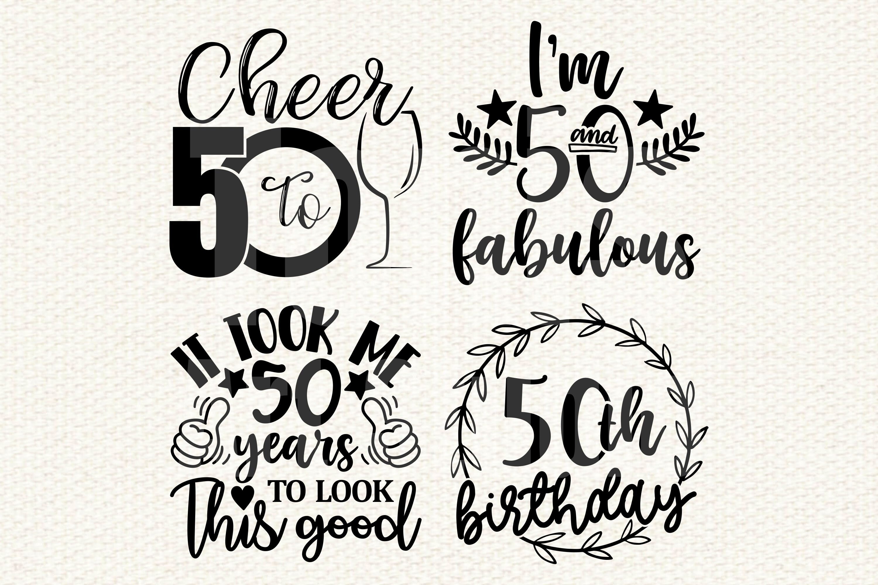 50th Birthday SVG Bundle Fifty Svg Hello 50 Svg | Etsy