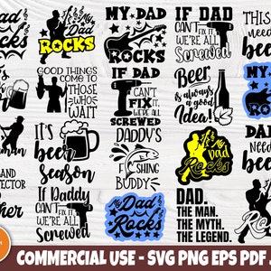 お父さんの名言 SVG バンドル、父の日 SVG、お父さんシャツ