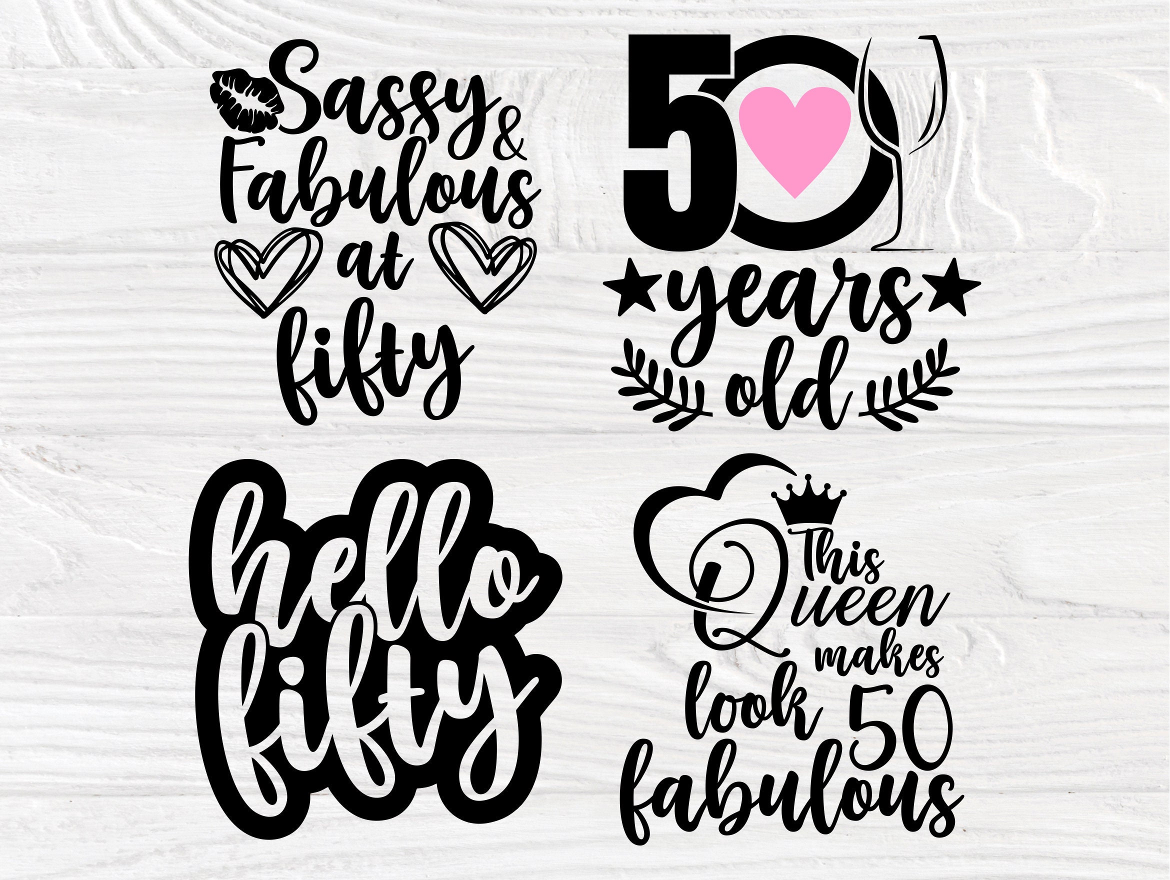 Download 50th Birthday SVG Bundle Fifty Svg Hello 50 Svg | Etsy