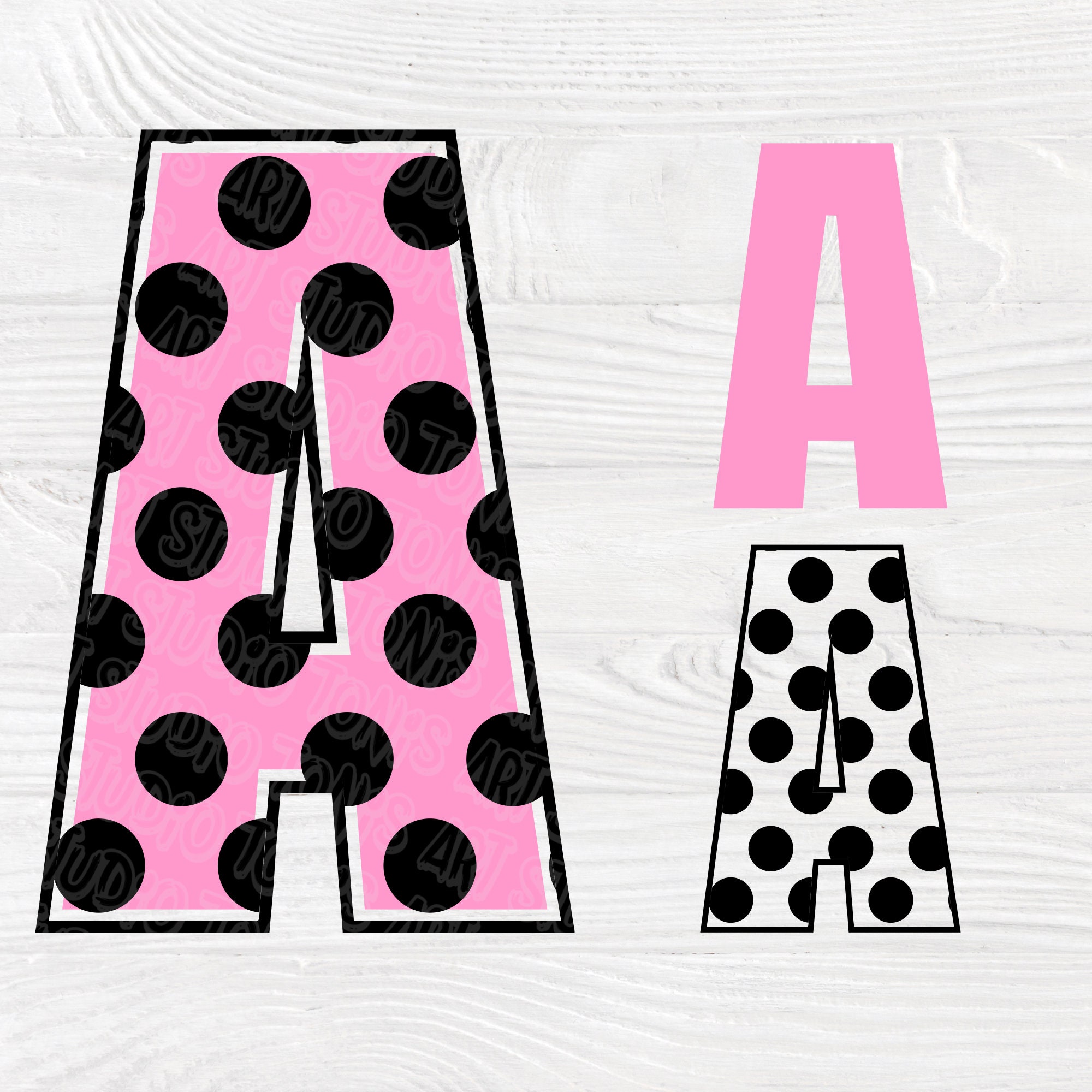 Polka Dot Alphabet Polka Dot Font Svg Cut Files