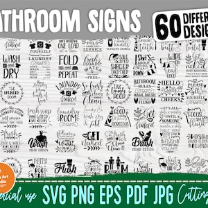 Badkamer SVG-bundel | Badkamer Svg, Png | Wasserij Svg-bundel | Badkamer afdrukbaar | Badkamerborden | Cricut, silhouetbestanden | Humor-svg