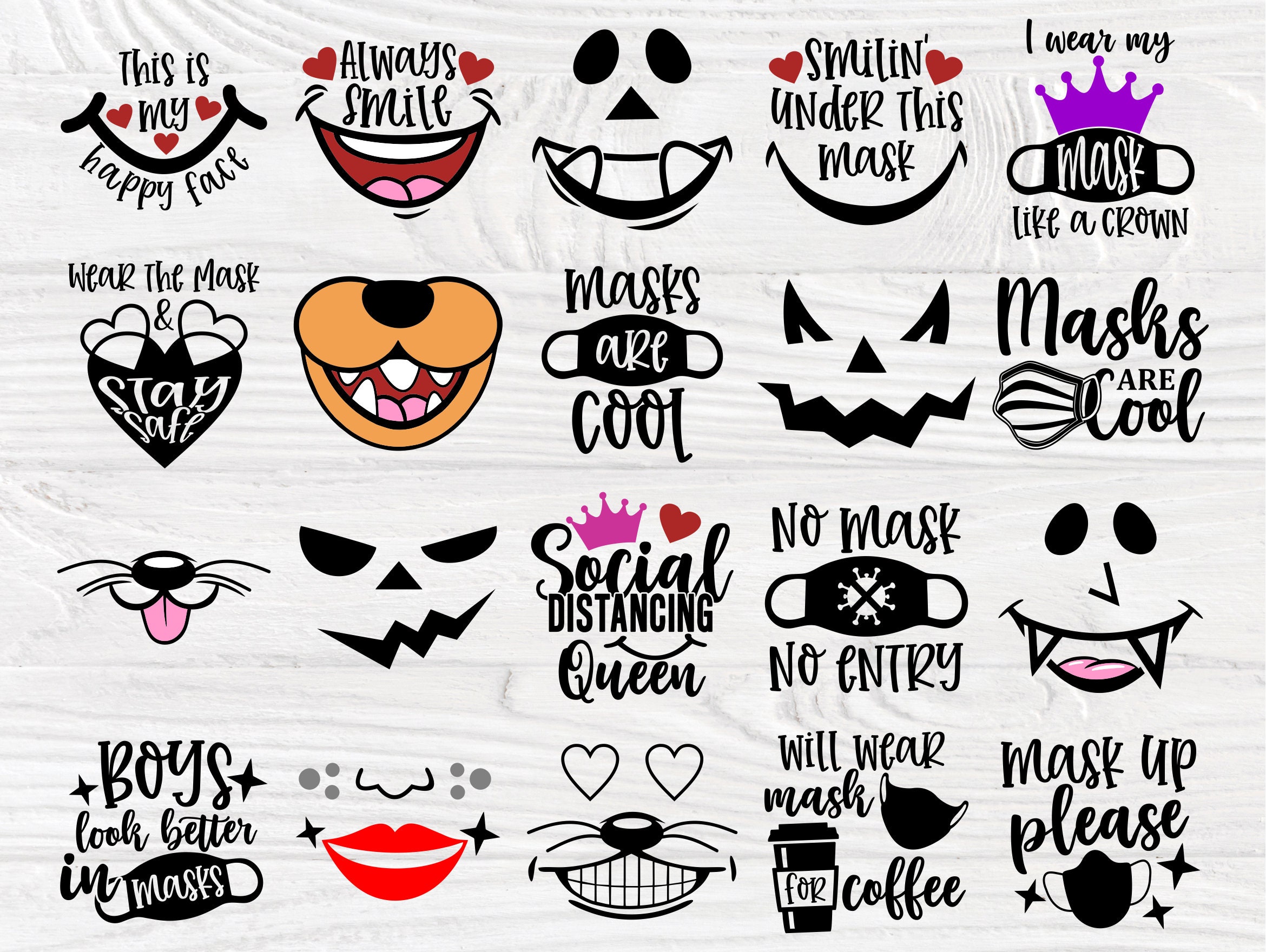 Download Kids Face Masks SVG Bundle, Svg Quotes, Cut Files