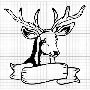 Deer Split Monogram, Deer Head Svg, Hunting Svg