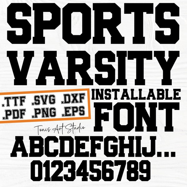 Varsity Font Svg, Sports Font Svg, Varsity Letters and Numbers, College Font