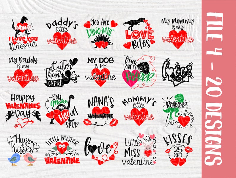 Download Kids Valentine's SVG Bundle Saint-Valentin En anglais | Etsy