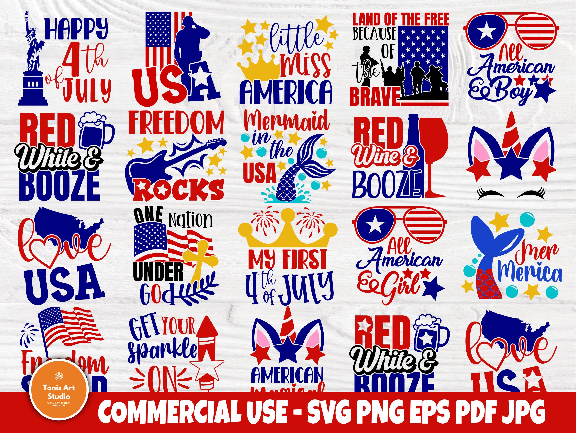 Download 4th of July SVG Bundle, Love USA SVG Cut Files