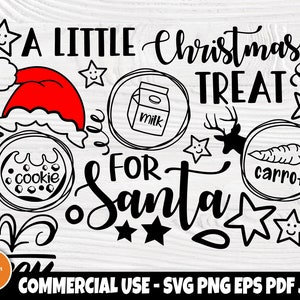 Dear Santa Tray Svg, melk en koekjes, rendierenvoer, kinderbord, kerstvakantie, Cricut, silhouetgesneden bestanden