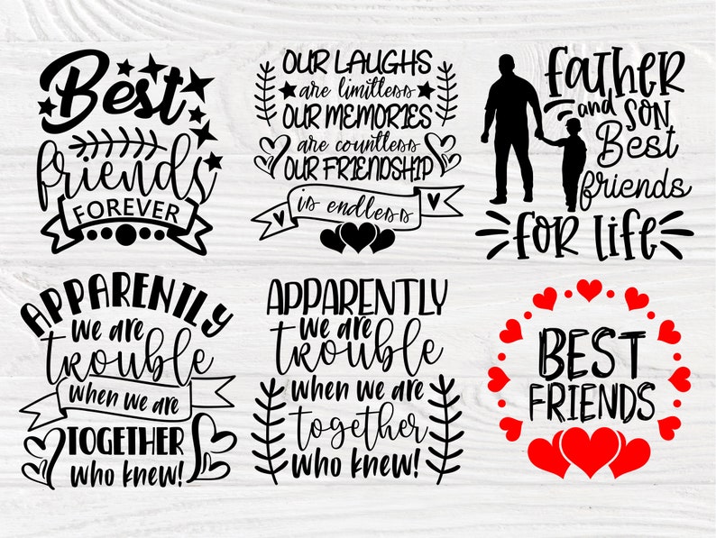 Best Friends Svg Bundle Friendship Svg Designs Etsy Uk