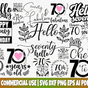 70º Aniversário SVG, Setenta Svg, Olá 70 Svg, Png