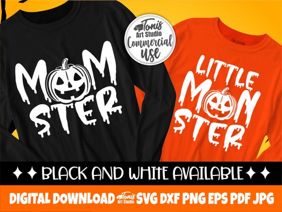 Mom Halloween SVG, Little Monster Svg, Pumpkin Svg