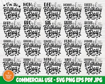 Birthday Boy SVG: Shirt Cut Files, 20 Designs (Digital Download)