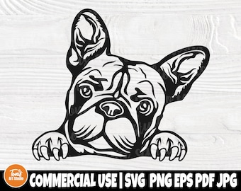 フレンチブルドッグ SVG、PNG、カッティングデジタルファイル