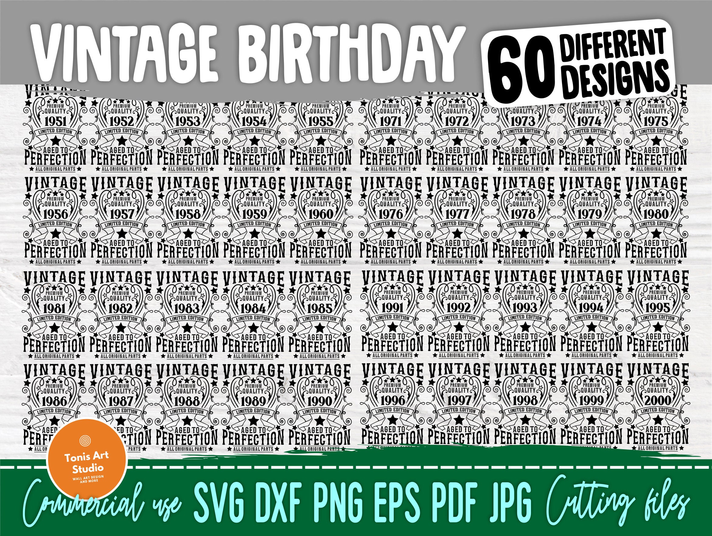 Download Birthday Bundle Svg 1941 2000 Ages Vintage Svg