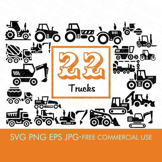 Construction Set Svg Truck Svg Excavator Svg Etsy