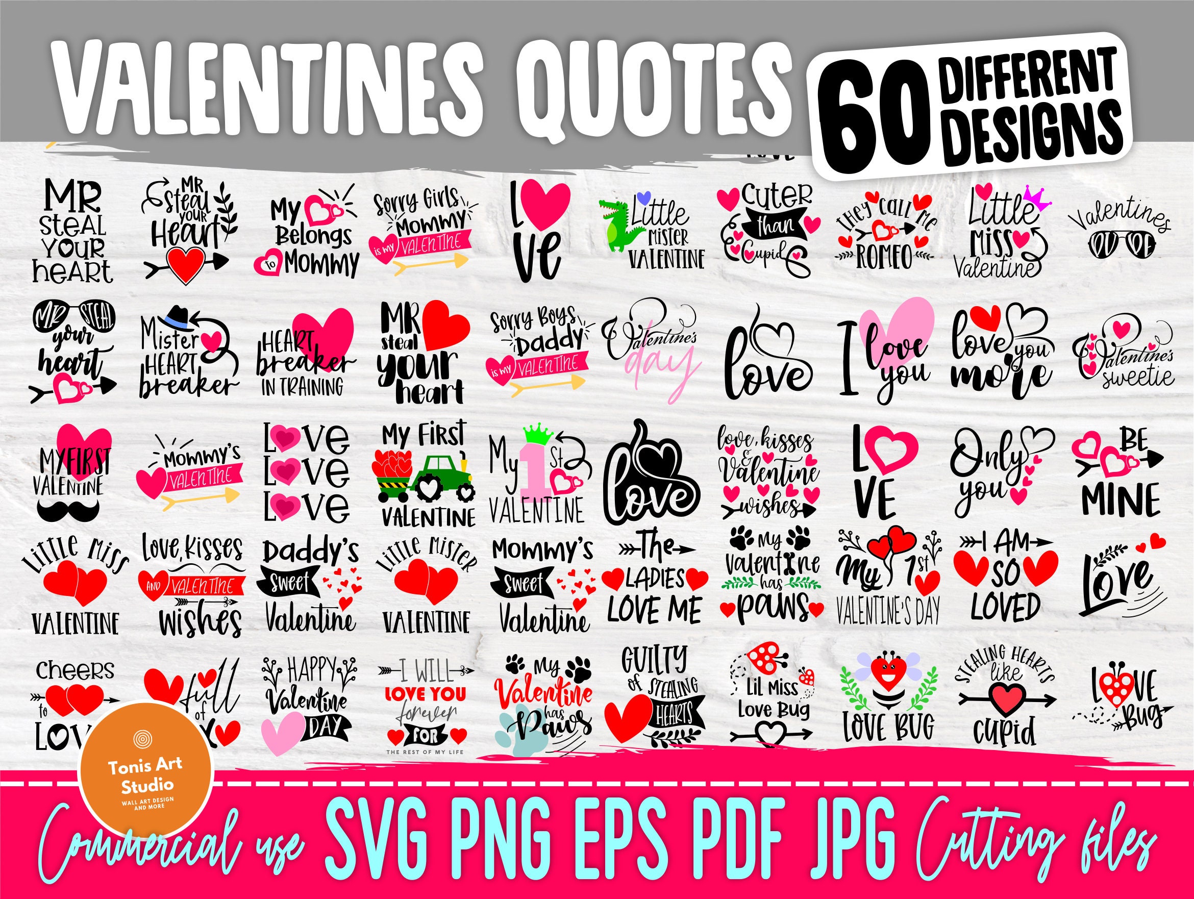 Valentine SVG Bundle Valentine Svg 60 Shirt Designs Etsy