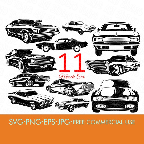 Muscle Car Svg Car Bundle Svg Car Clipart Svg Vinyl Cut Etsy