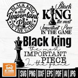 Re Nero SVG, Festa del Papà Svg, Juneteenth Svg, Png, Uomo Nero Svg, Pezzo più Importante, Afroamericano, Cricut, Silhouette Cut Files