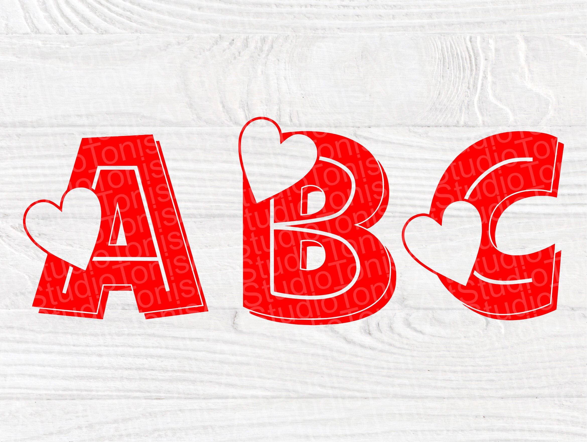 Download Heart Font SVG, Valentines Alphabet Svg Cut Files