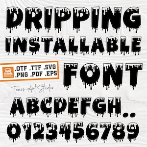 Tropfende Schrift SVG | Tropfendes Alphabet | Tropft geschnittene Dateien | Tropfendes Monogramm | Tropfende Buchstaben svg