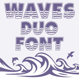Waves Duo Font: Beachy Kids Font for Cricut, Silhouette, Procreate (Digital Download))