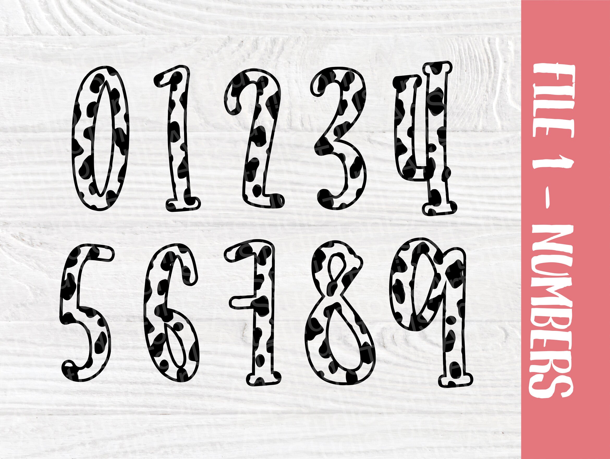 Download Dalmatian Numbers SVG | Svg Bundle | Numbers Svg ...