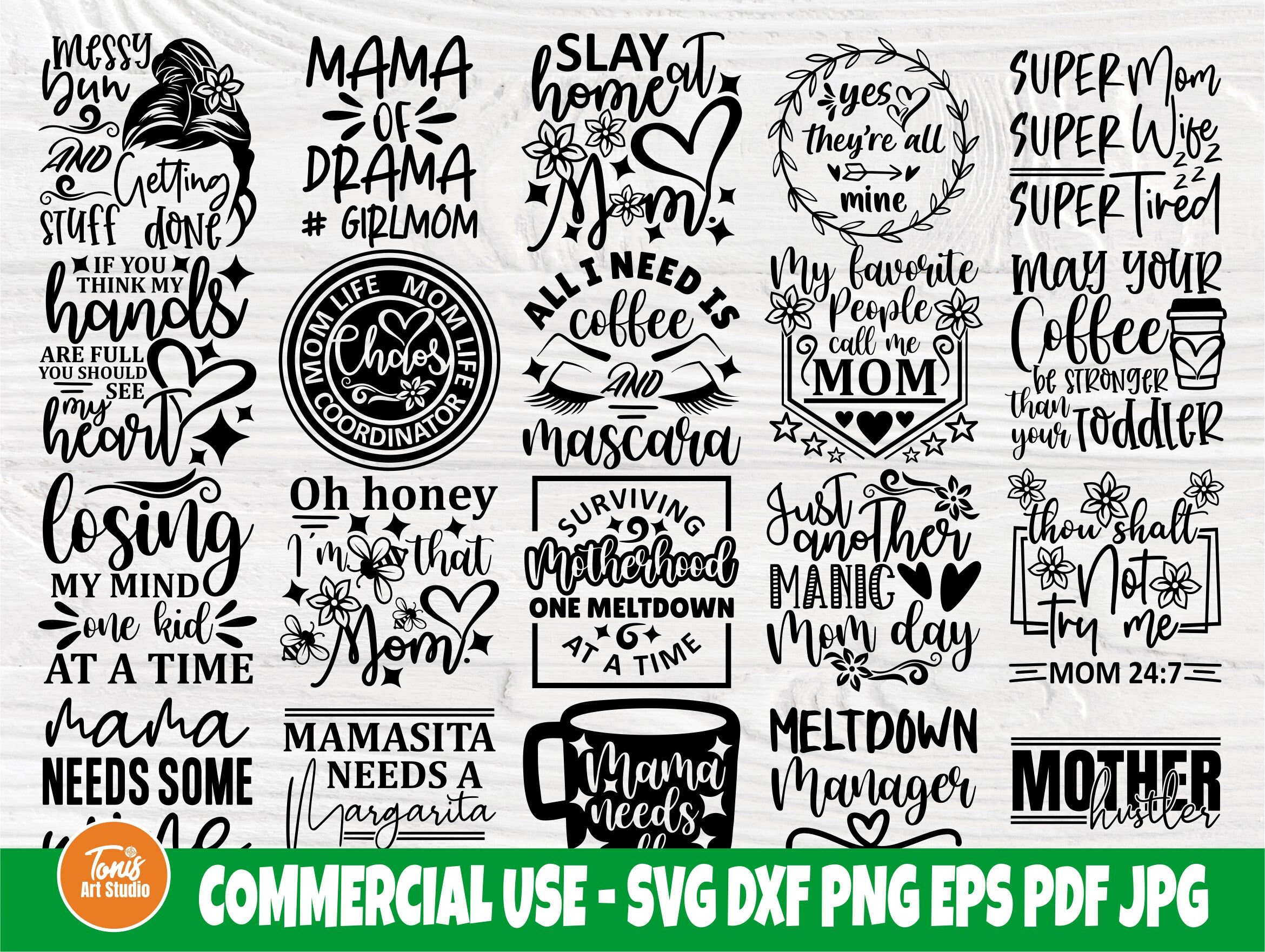 Mom SVG Bundle Mom Quotes Svg Png Svg Cut Files | Etsy