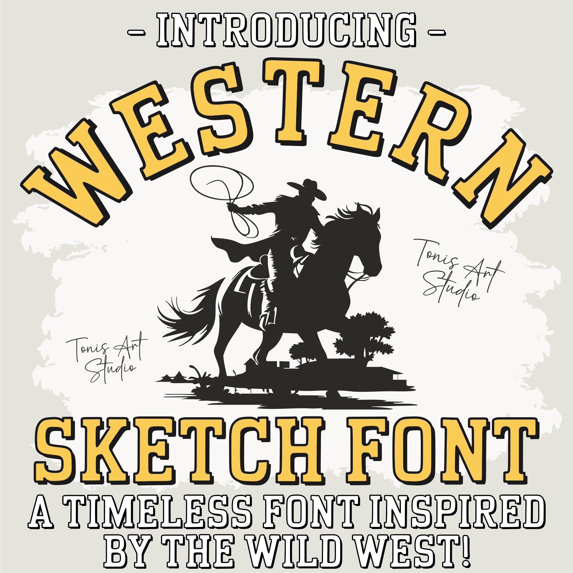 Western Font Bundle, Vintage Cowboy Serif, 4 Styles (OTF,TTF) - Etsy