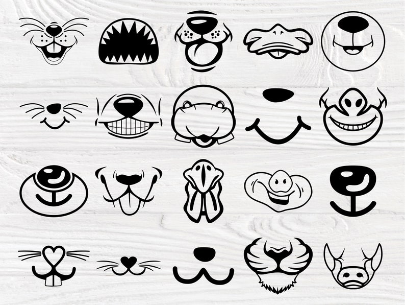 Download Kids Face Masks SVG Bundle Funny Animal Face Mask | Etsy