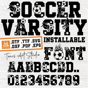 Fußball Schriftart SVG | Varsity Alphabet | Montierbare Schriftart | Sports Schrift SVG Otf | Varsity Buchstaben